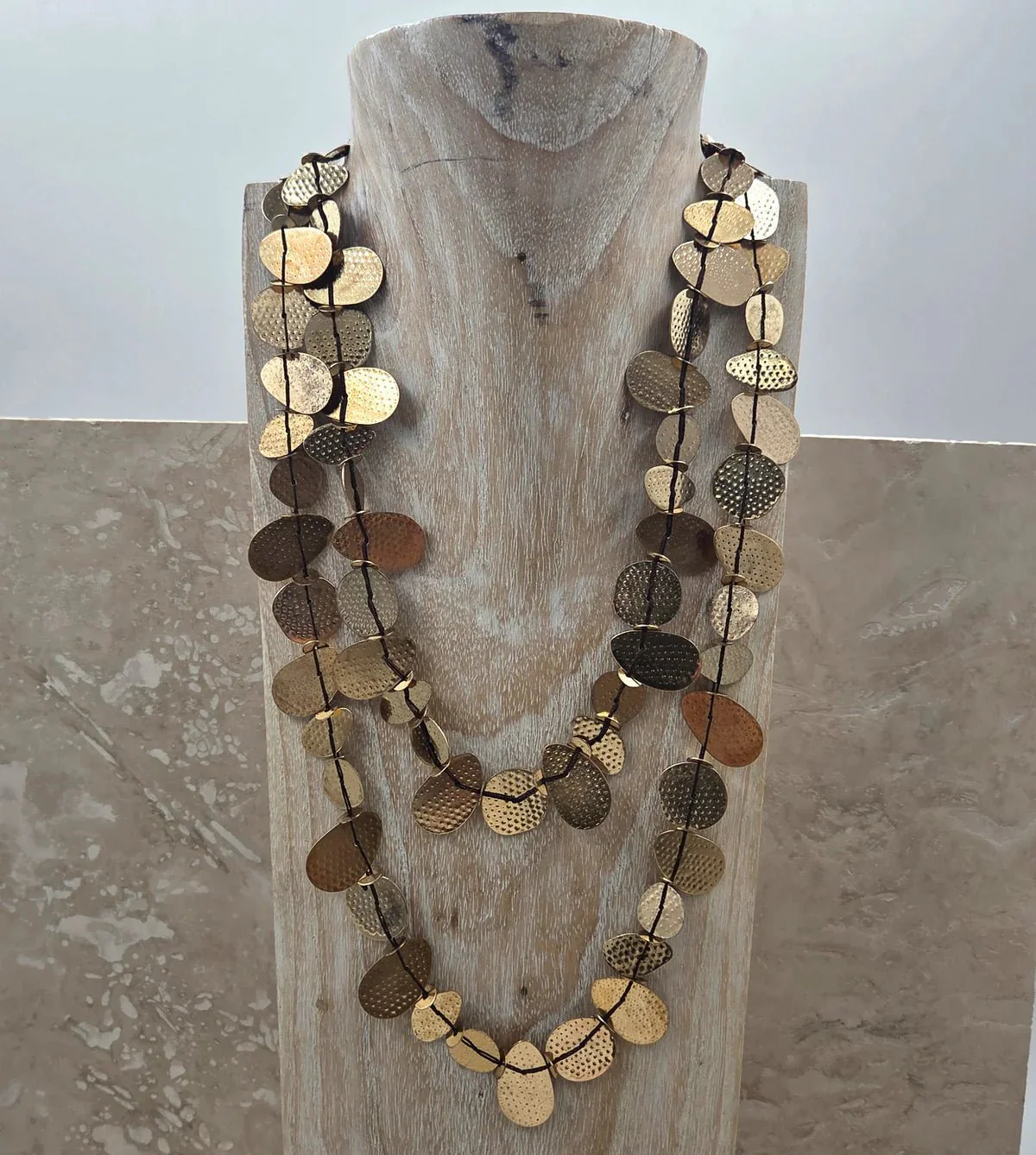 Tempest Designs Petal-like double strand long necklace