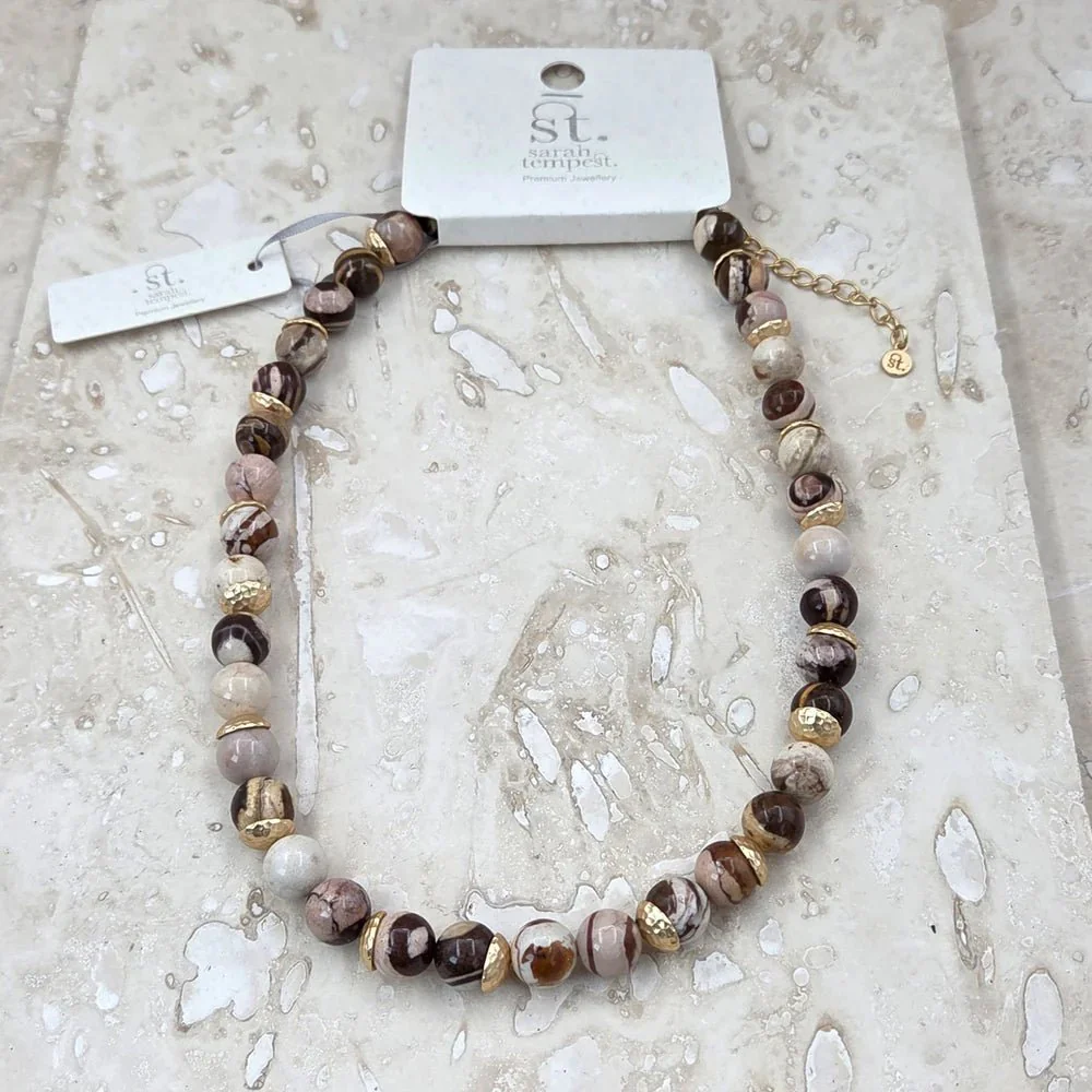 Tempest Designs Picture jasper beaded necklace with soft detail