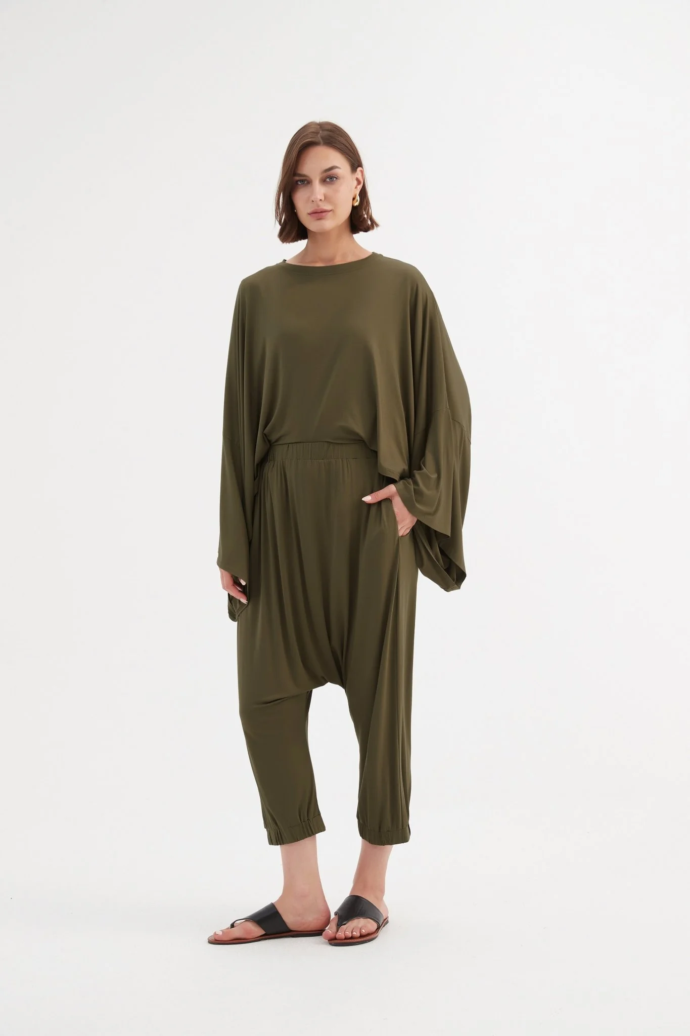 Tirelli Drop Crotch Trouser Khaki - Image 4
