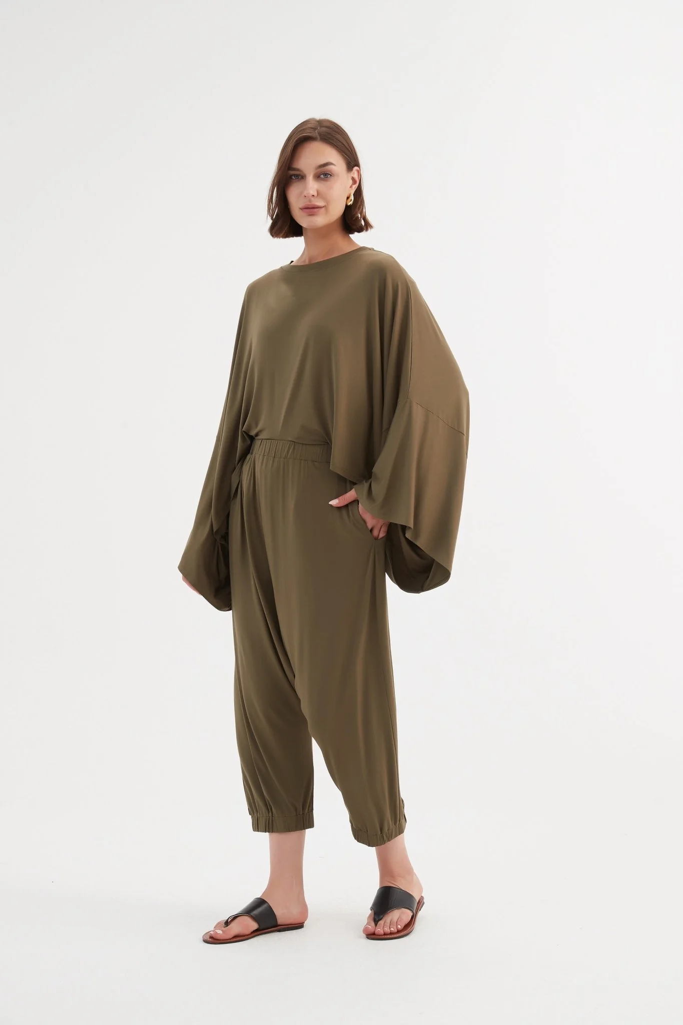 Tirelli Drop Crotch Trouser Khaki - Image 5