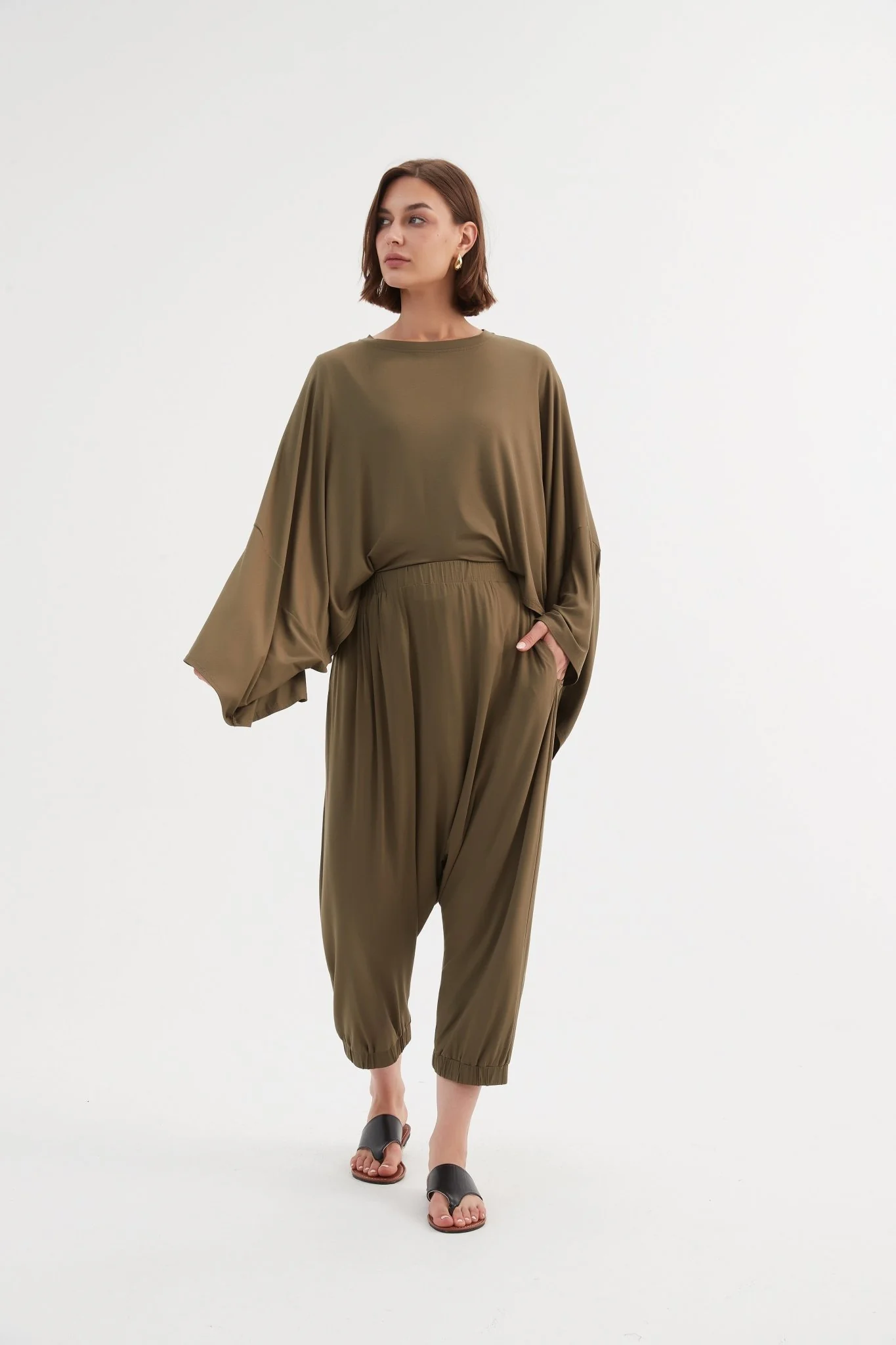 Tirelli Drop Crotch Trouser Khaki - Image 6