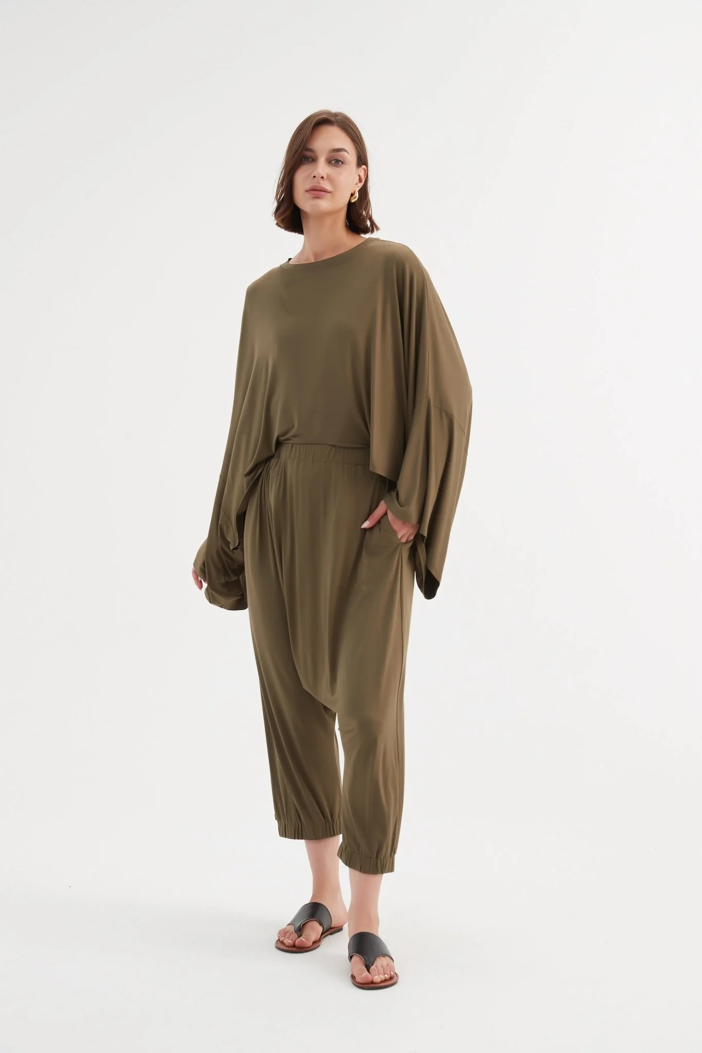 Tirelli Drop Crotch Trouser Khaki - Image 7