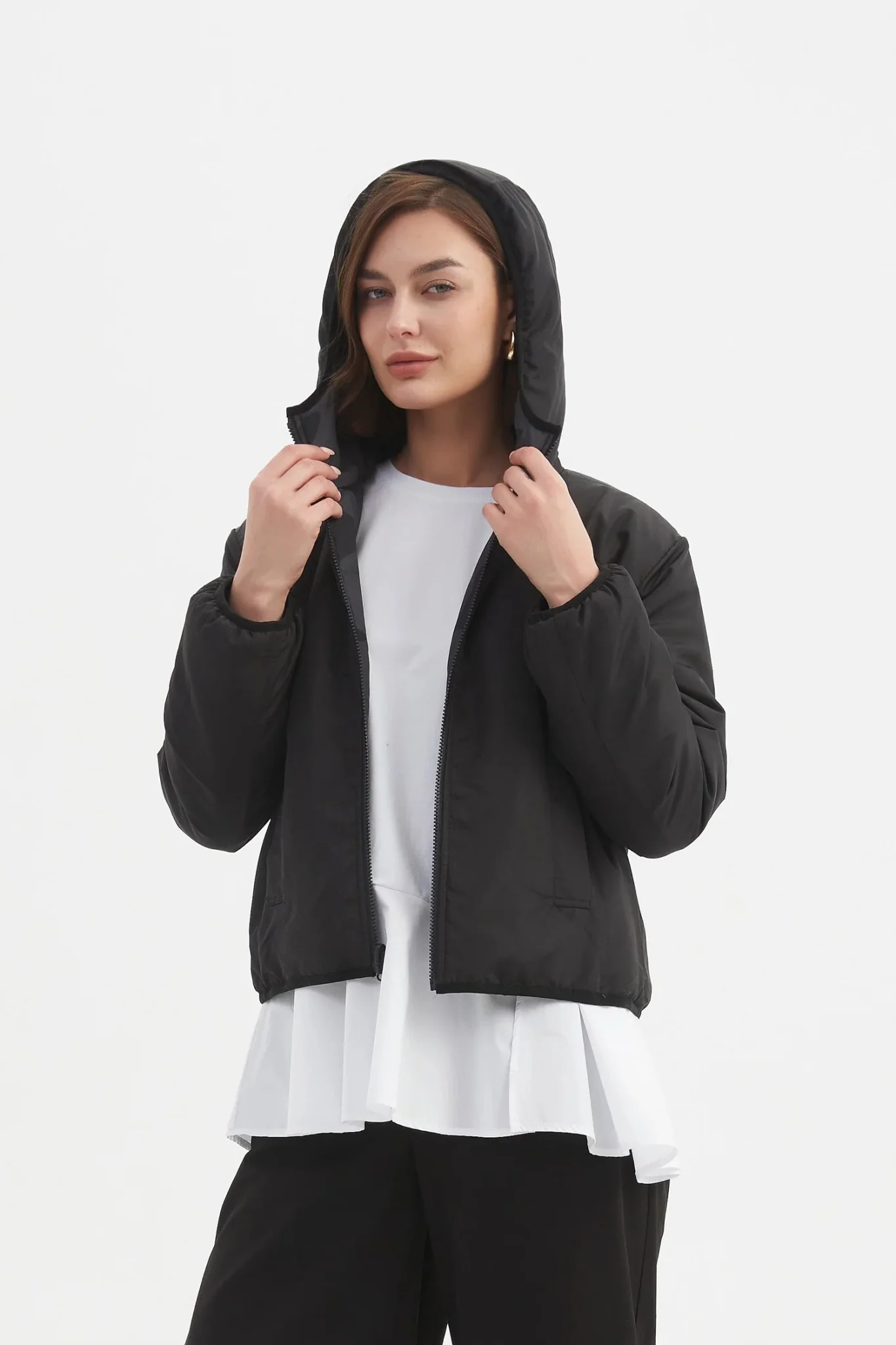Tirelli Reversible Print Puffer Jacket Charcoal - Image 3