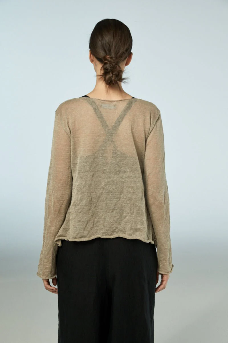 Neirami Top Button Cardigan Beige - Image 10