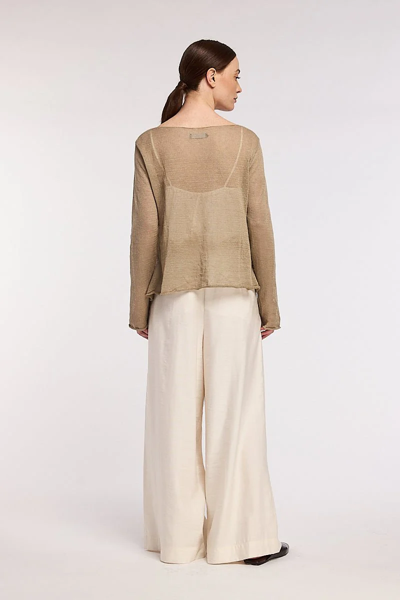 Neirami Top Button Cardigan Beige - Image 4