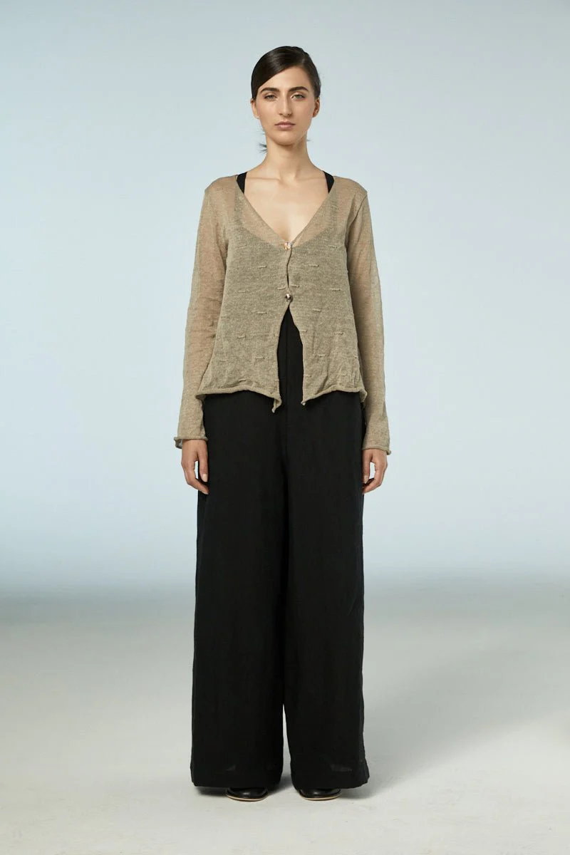 Neirami Top Button Cardigan Beige - Image 6