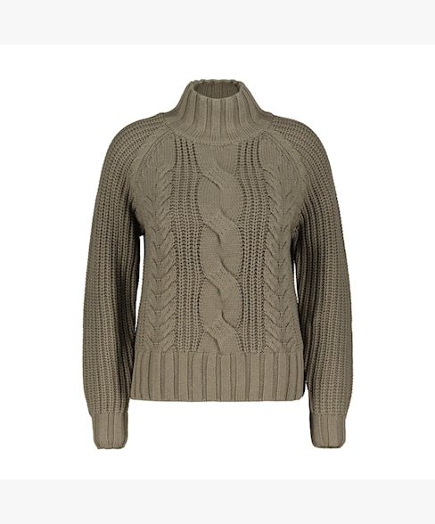 Red Button Turtle Cable Sweater