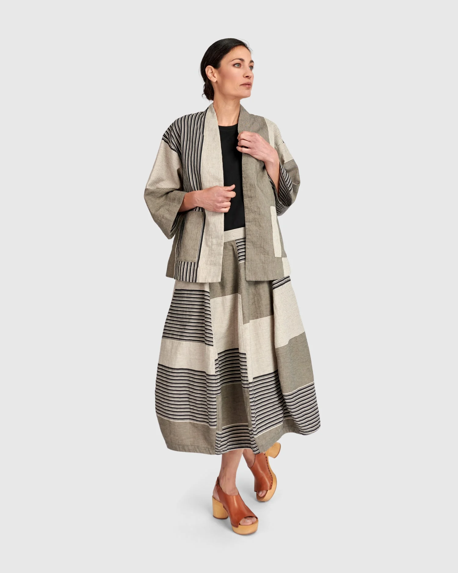 Urban Stripe Linen Mix Jacket - Image 4