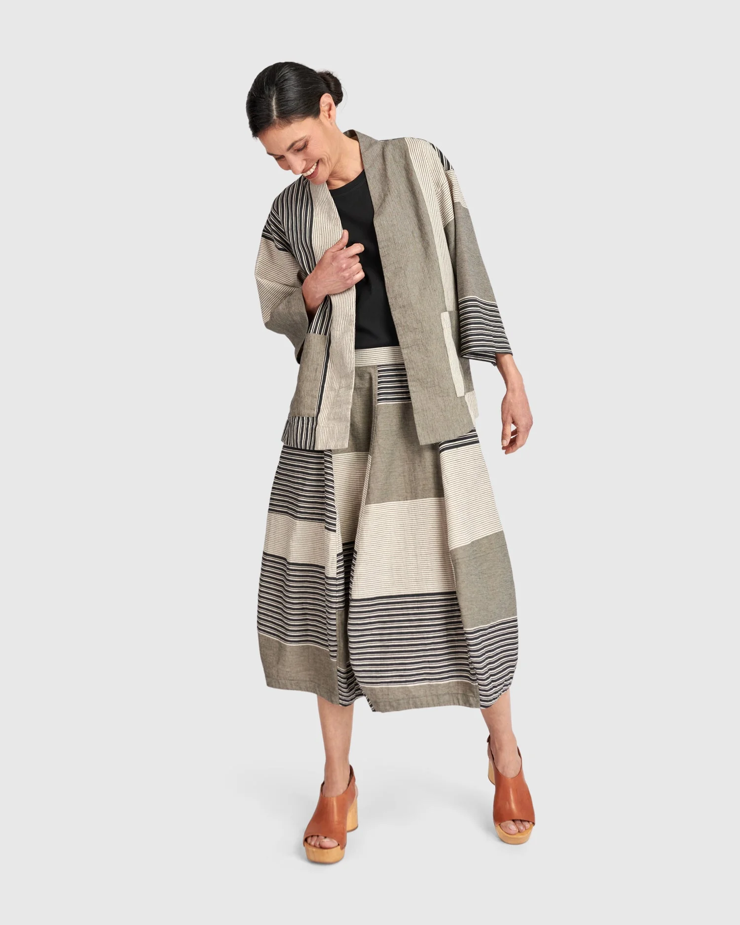 Urban Stripe Linen Mix Jacket - Image 5