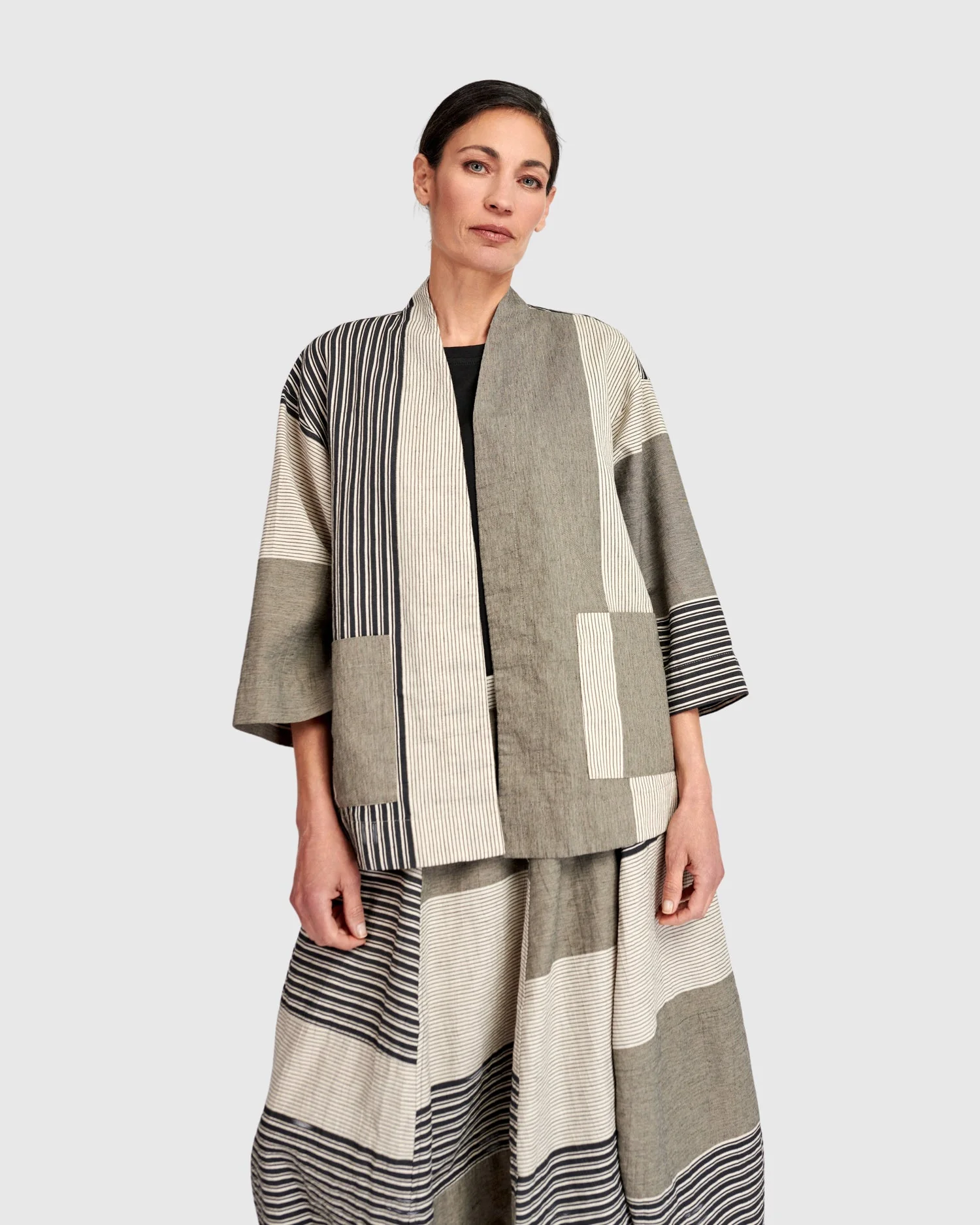 Urban Stripe Linen Mix Jacket - Image 7