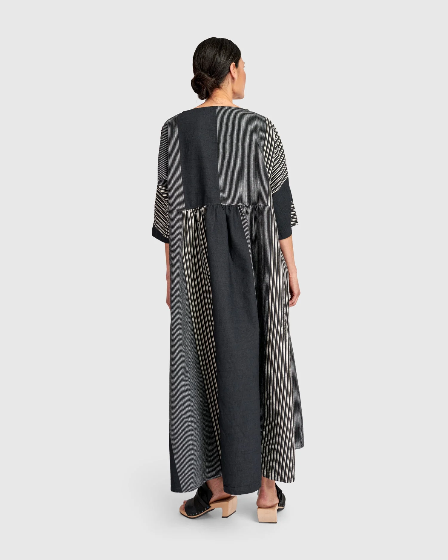 Urban Stripe Linen Mix Long Dress - Image 8