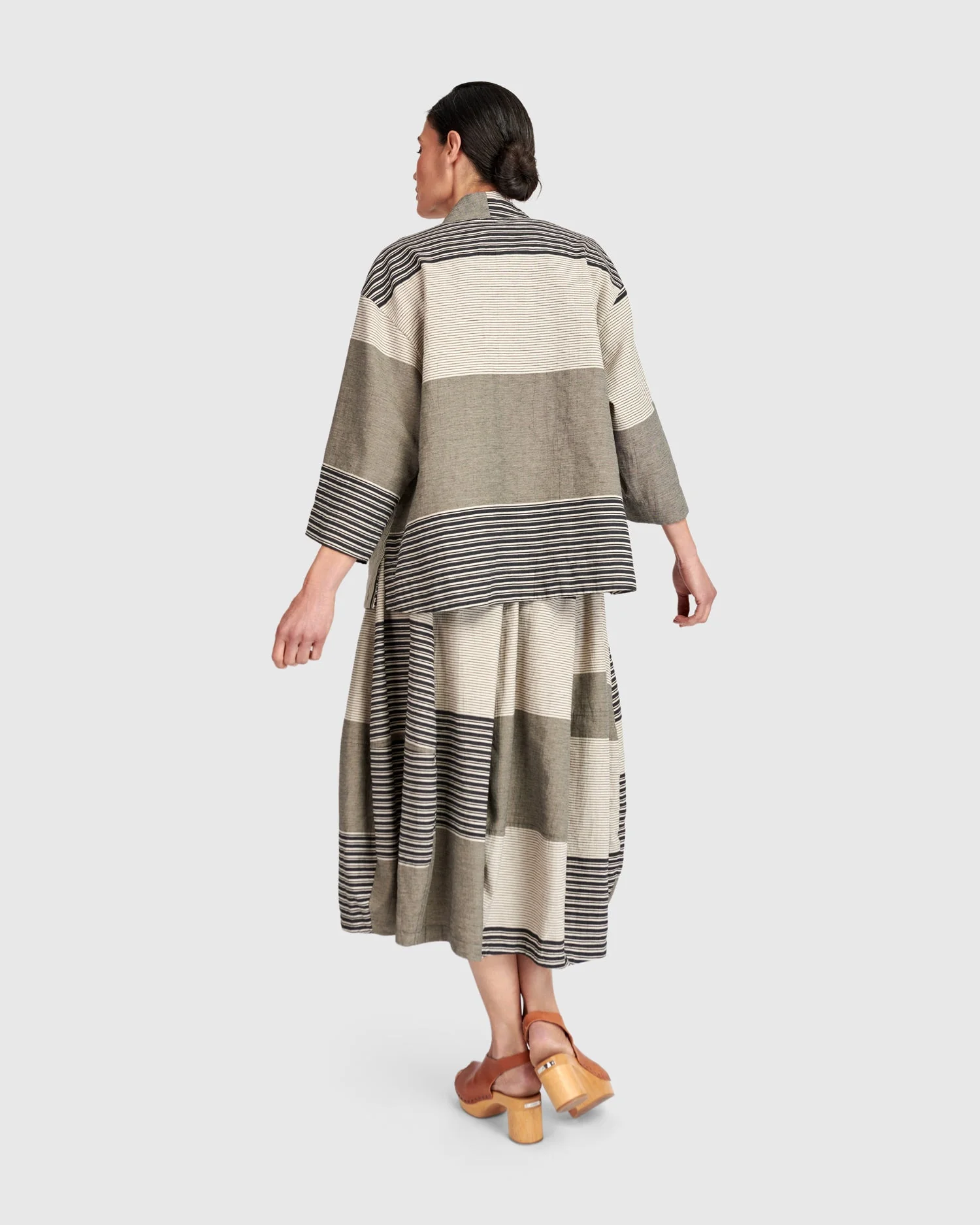 Urban Stripe Linen Mix Skirt - Image 6