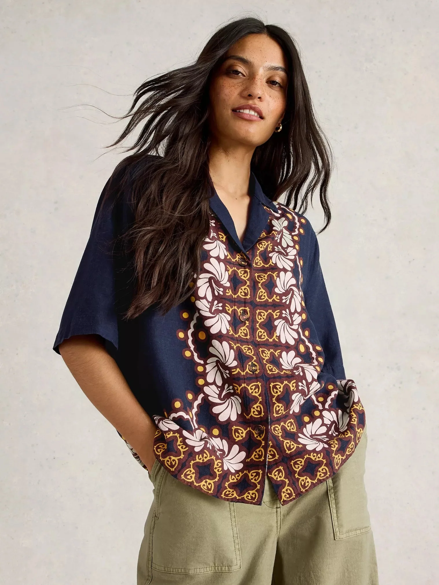 White Stuff Bella Linen Blend Resort Shirt - Image 2